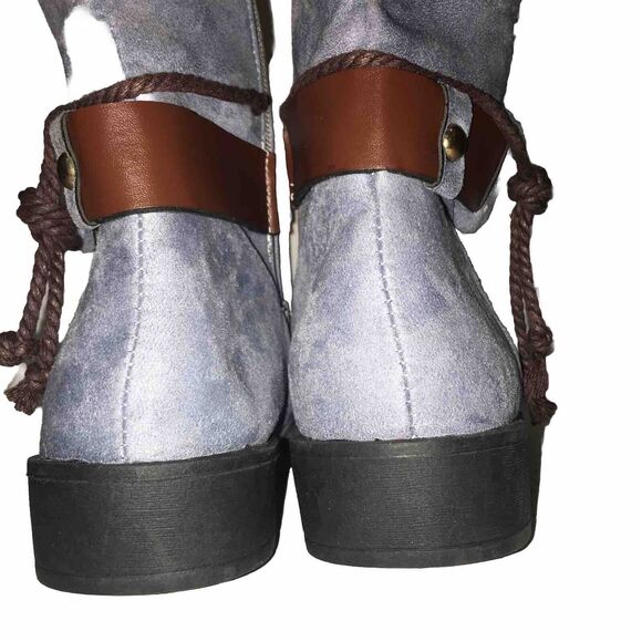 Ahongm Fashion Womens Lt Blue Faux Leather Cowgirl Boots Sz US 8.5 EU 39 Western - Picture 10 of 11